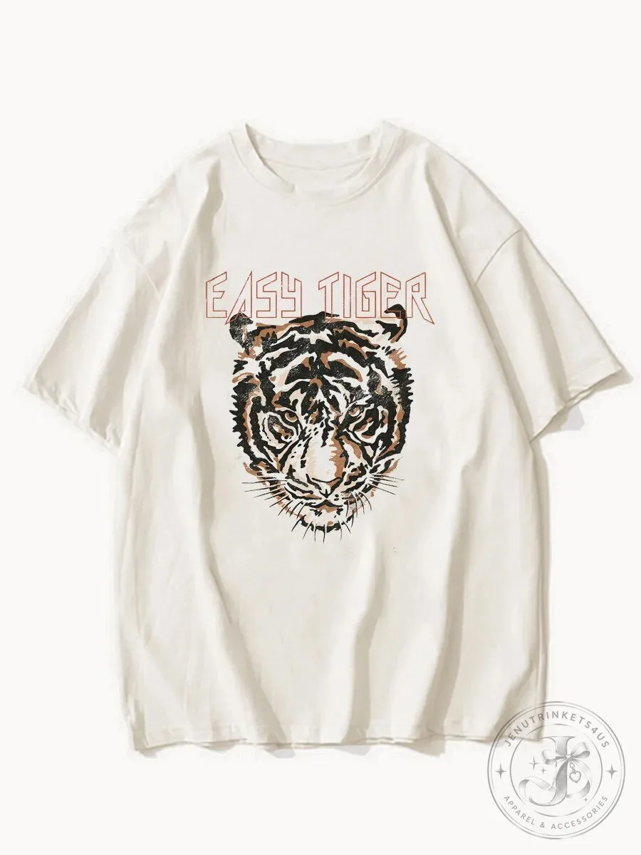 Easy Tiger Retro Graphic White T-Shirt