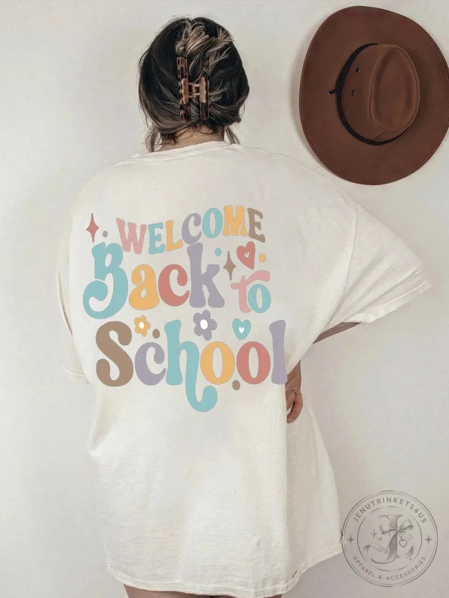 Welcome Back To School Groovy Retro Teacher Student T-Shirt