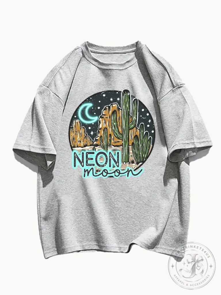 Neon Moon Desert Cactus Landscape Graphic T-Shirt 1 Neon Moon Desert Cactus Landscape Graphic T-Shirt