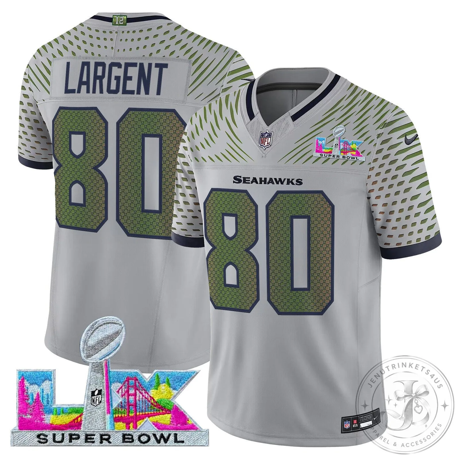 Seattle Seahawks Super Bowl LX Sam Darnold Football Jersey - Jenu